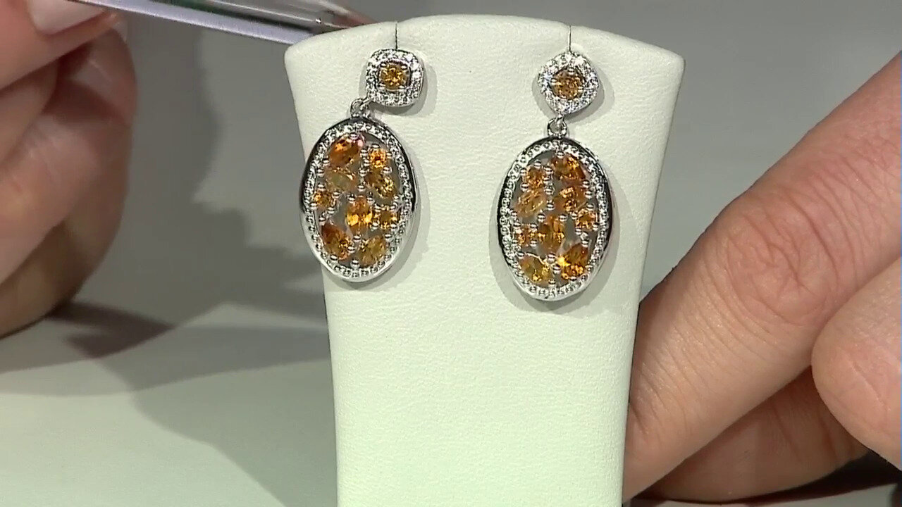 Video Boucles d'oreilles en argent et Citrine