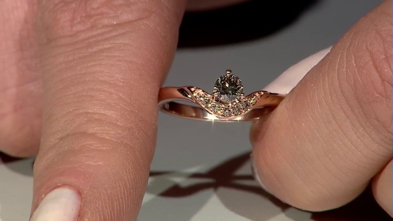 Video 9K VS1 Argyle Rose De France Diamond Gold Ring (Annette)