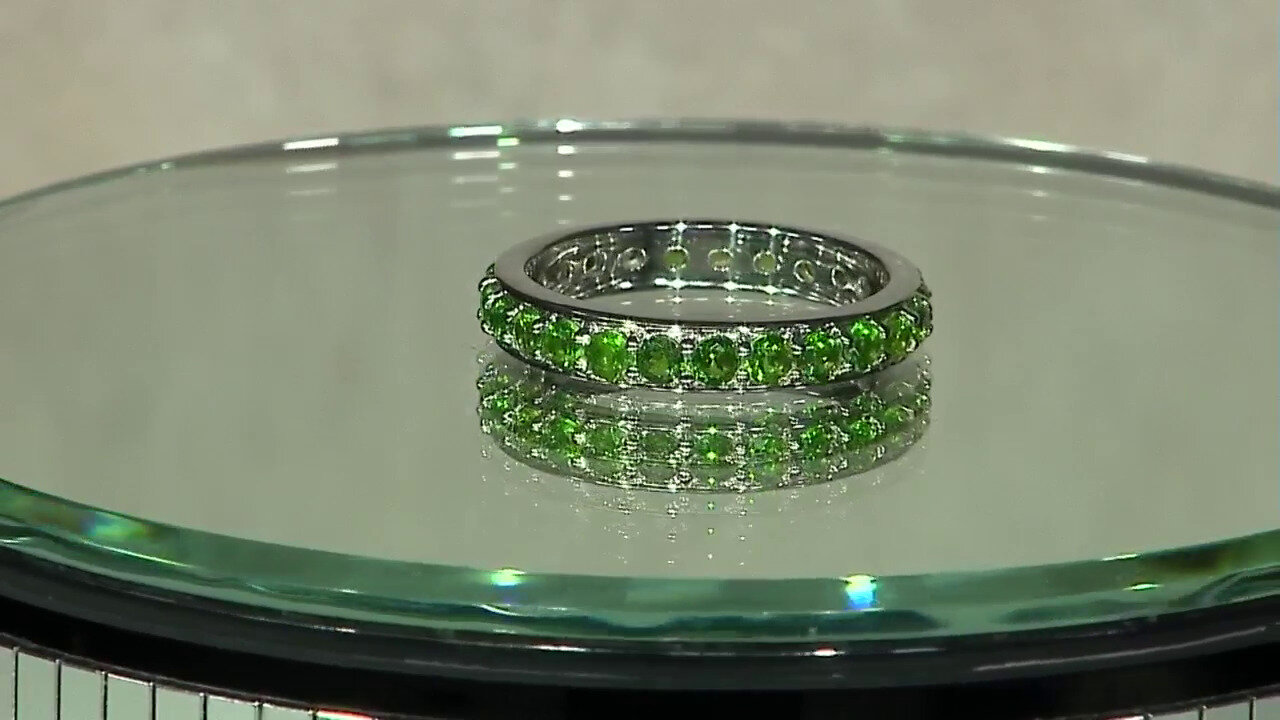 Russischer Diopsid Rhodolit Peridot Citrin Saphir Ring Gr. 50