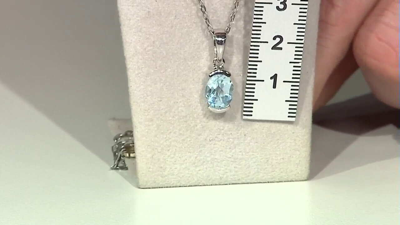 Video Pendentif en argent et Topaze bleu ciel