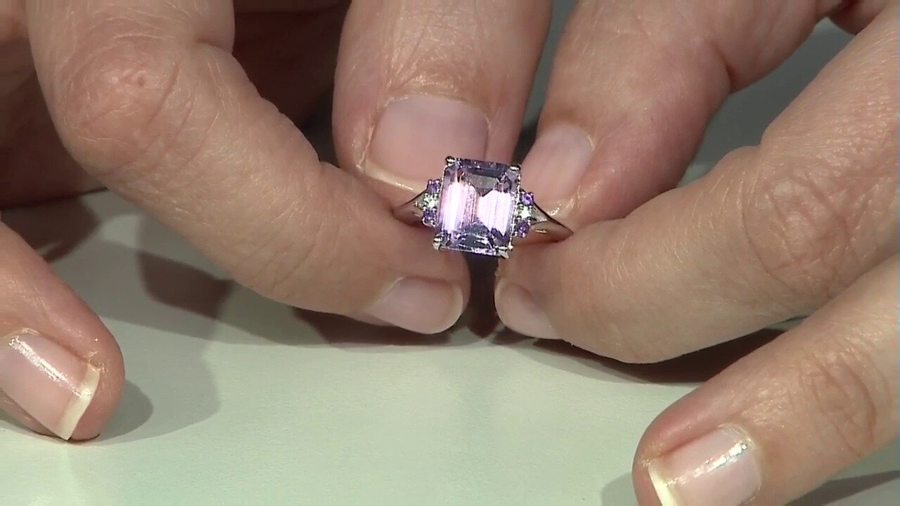 Video Anillo en plata con Amatista Rosa de Francia