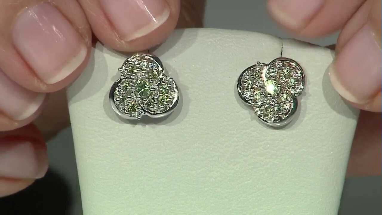 Video Boucles d'oreilles en argent et Saphir vert