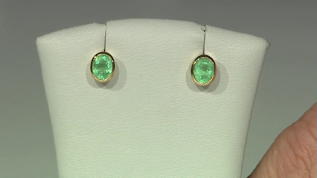 Video Ethiopian Emerald Silver Earrings