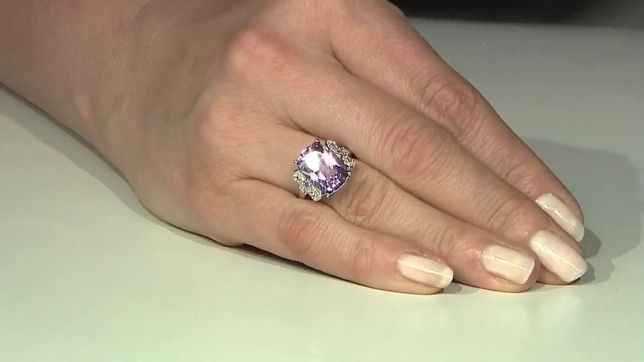 Video Anillo en plata con Amatista Rosa de Francia