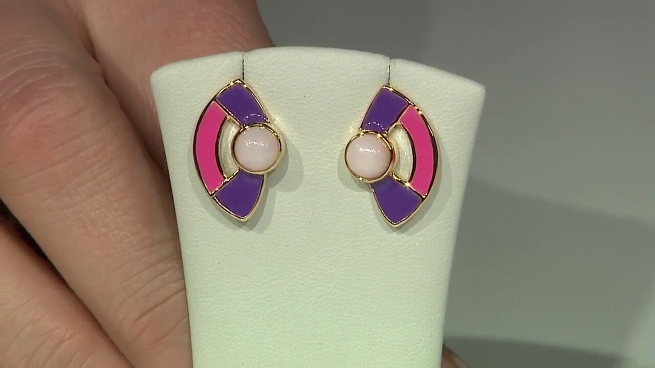 Video Zilveren oorbellen met roze opalen