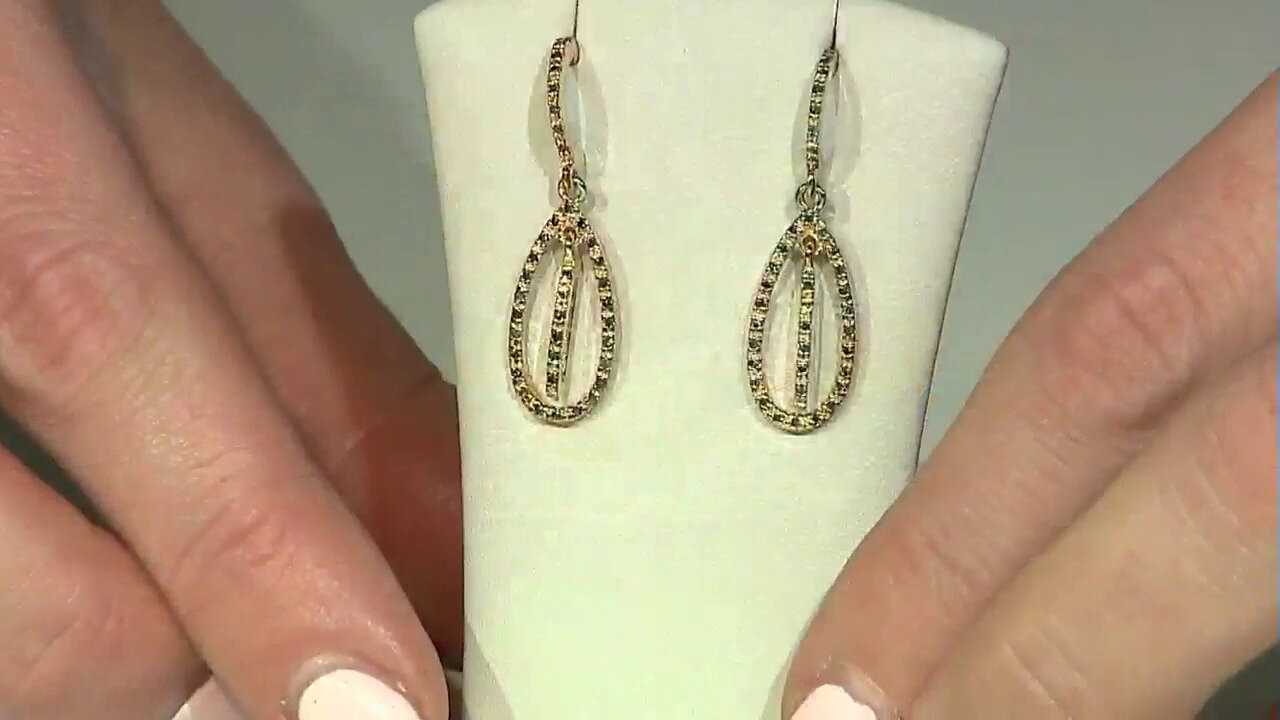 Video Fancy Diamond Silver Earrings