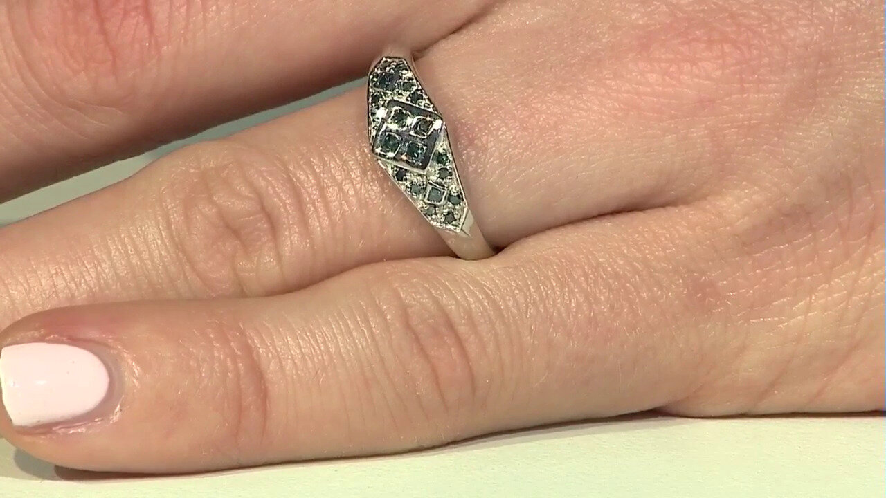 Video Zilveren ring met Fancy diamanten