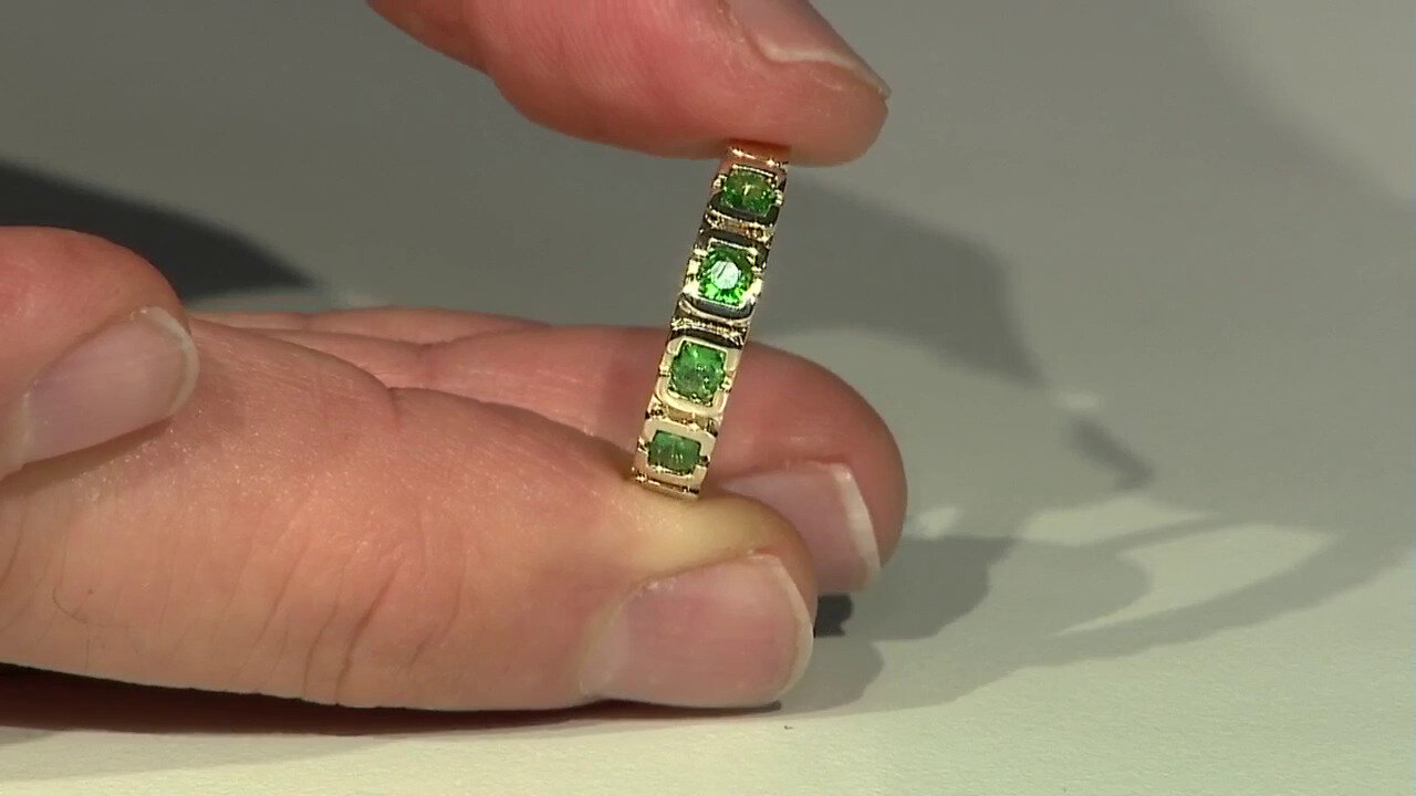 Video 9K AAA Kenya Tsavorite Gold Ring