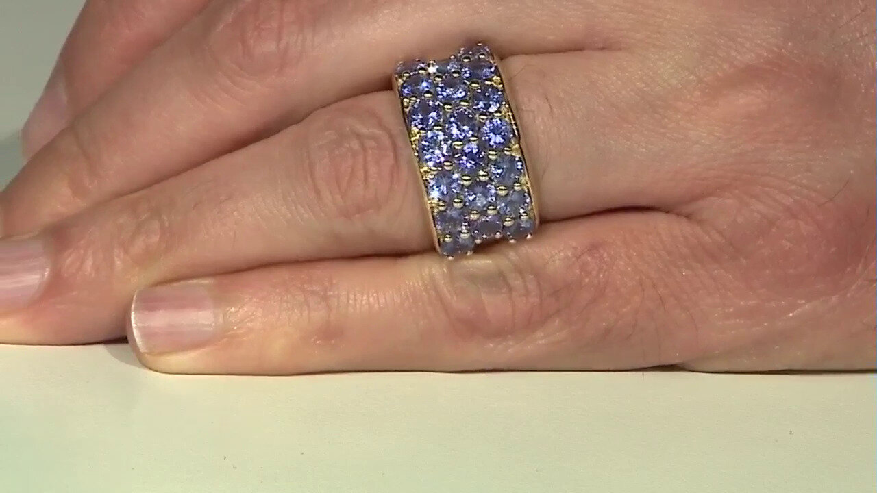 Video 9K AAA Tanzanite Gold Ring (de Melo)