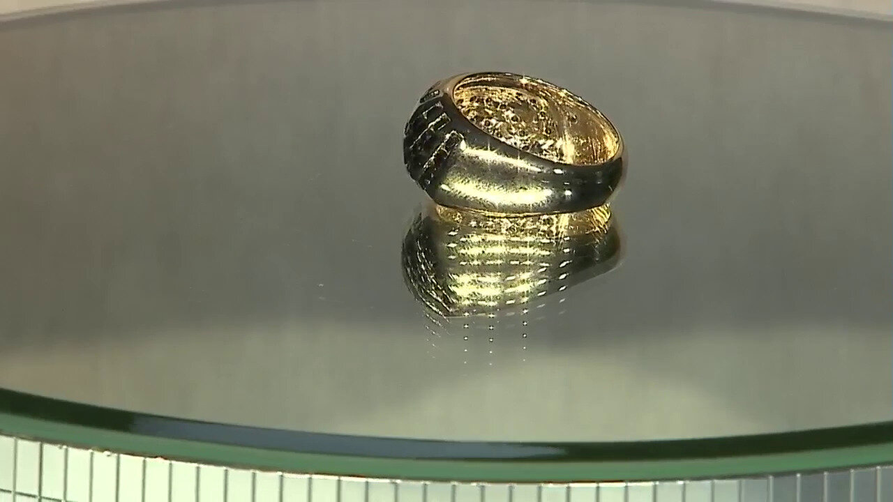 Video 9K Black Diamond Gold Ring (de Melo)