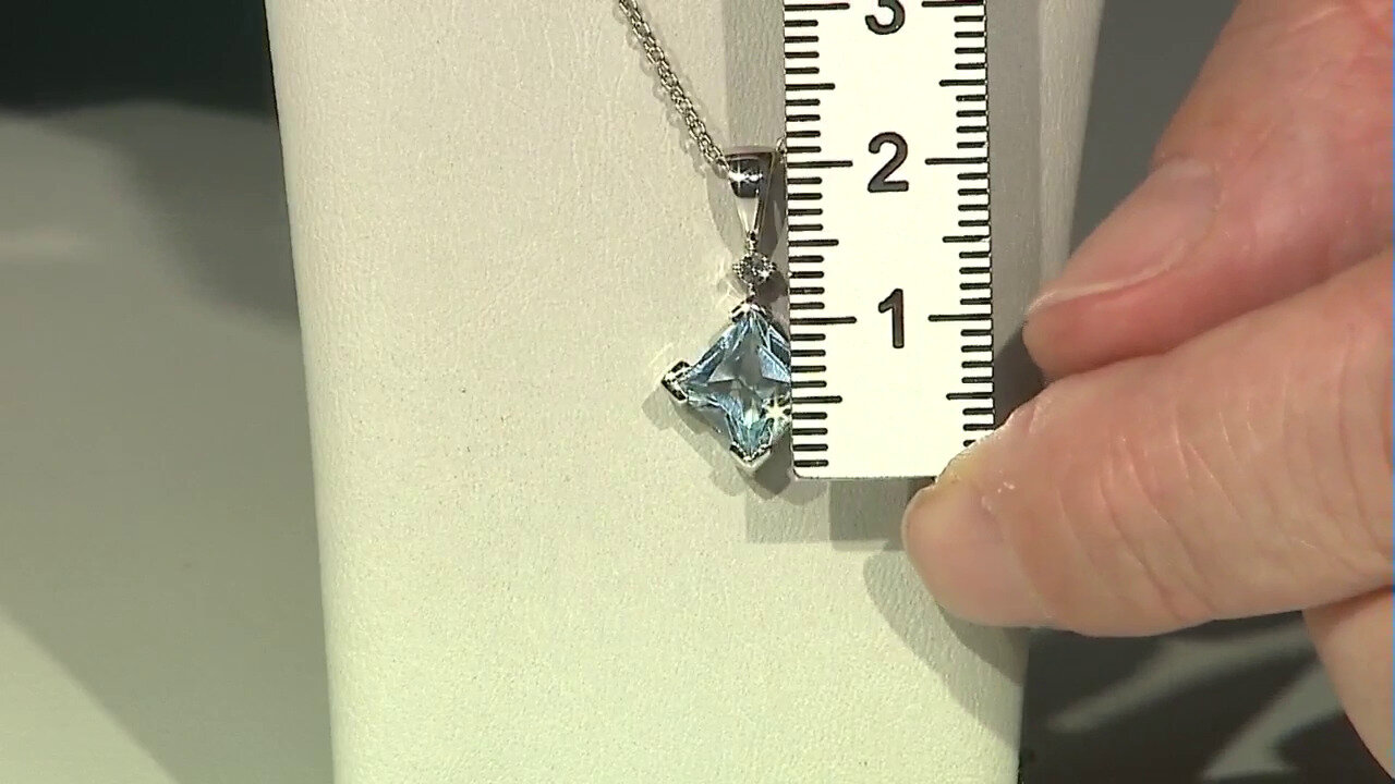 Video Sky Blue Topaz Silver Necklace