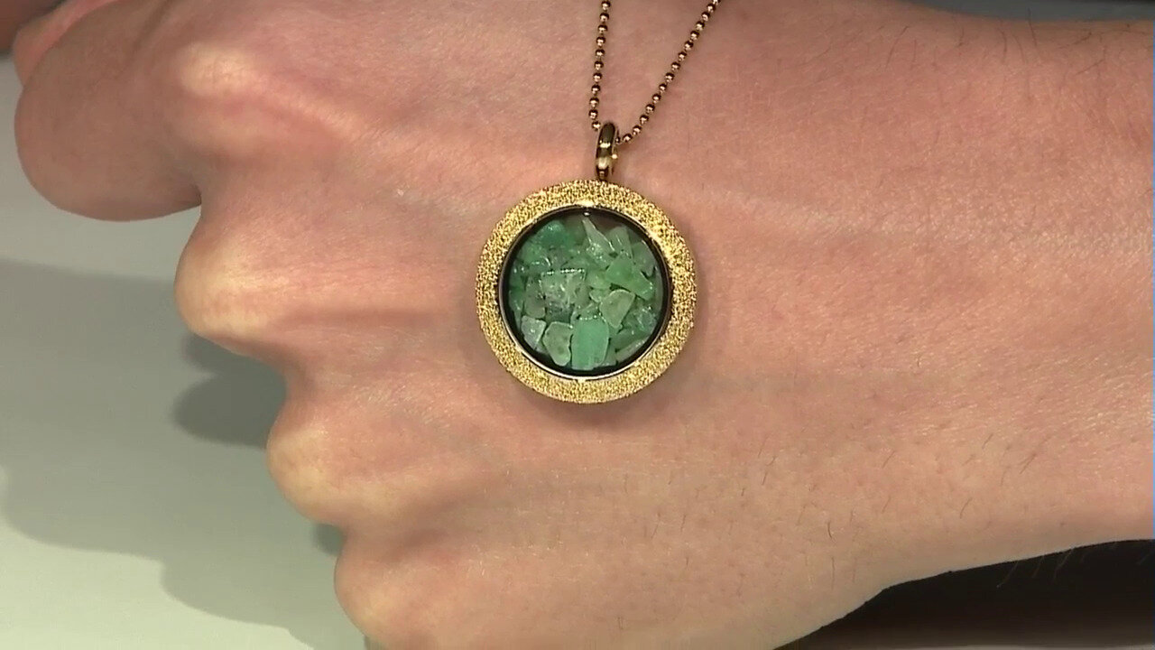 Video Brazilian Emerald Stainless Steel Necklace