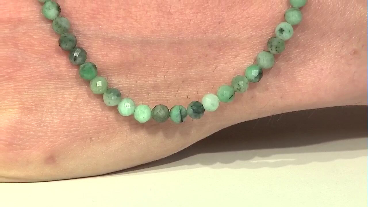 Video Zilveren halsketting met Braziliaanse smaragden