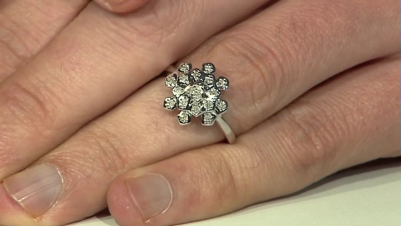 Video Zilveren ring met I2 (I) Diamanten
