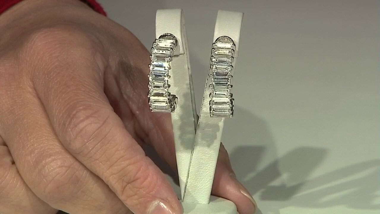 Video White Quartz Silver Earrings