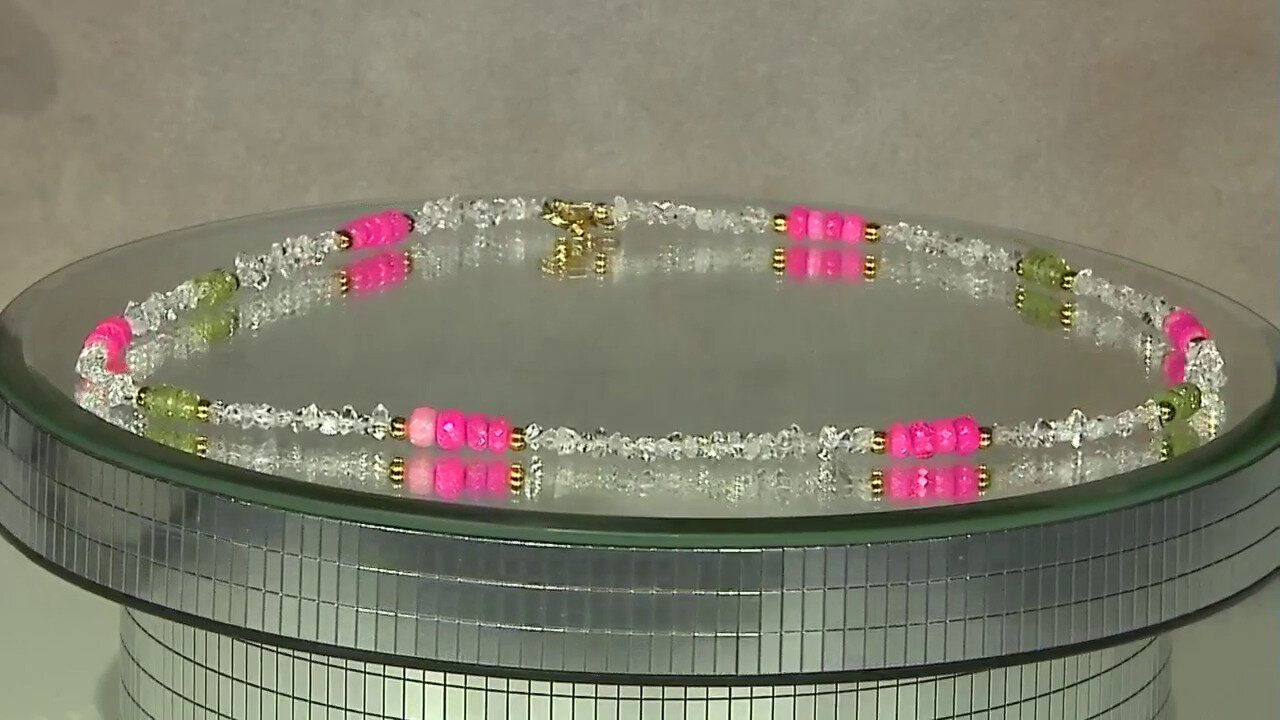 Video Zilveren halsketting met Gouden Hematieten (Riya)