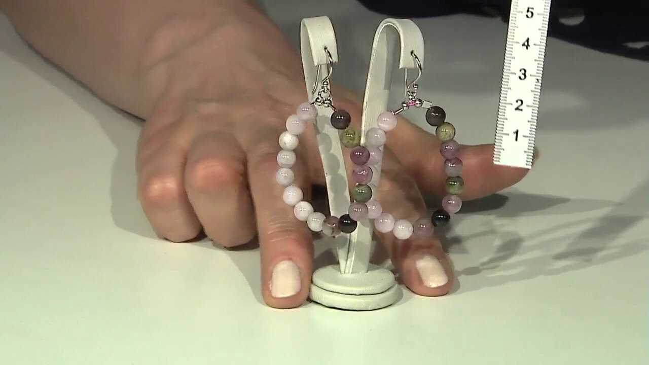 Video Kunzite Silver Earrings (Riya)