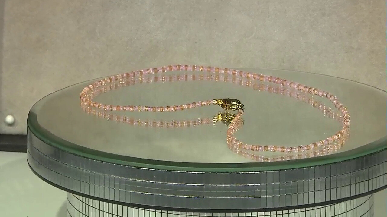 Video Collar en plata con Zafiro de Ceilán rosa (Riya)