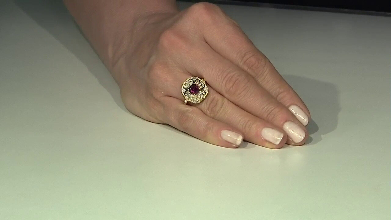Video Zilveren ring met een rhodliet