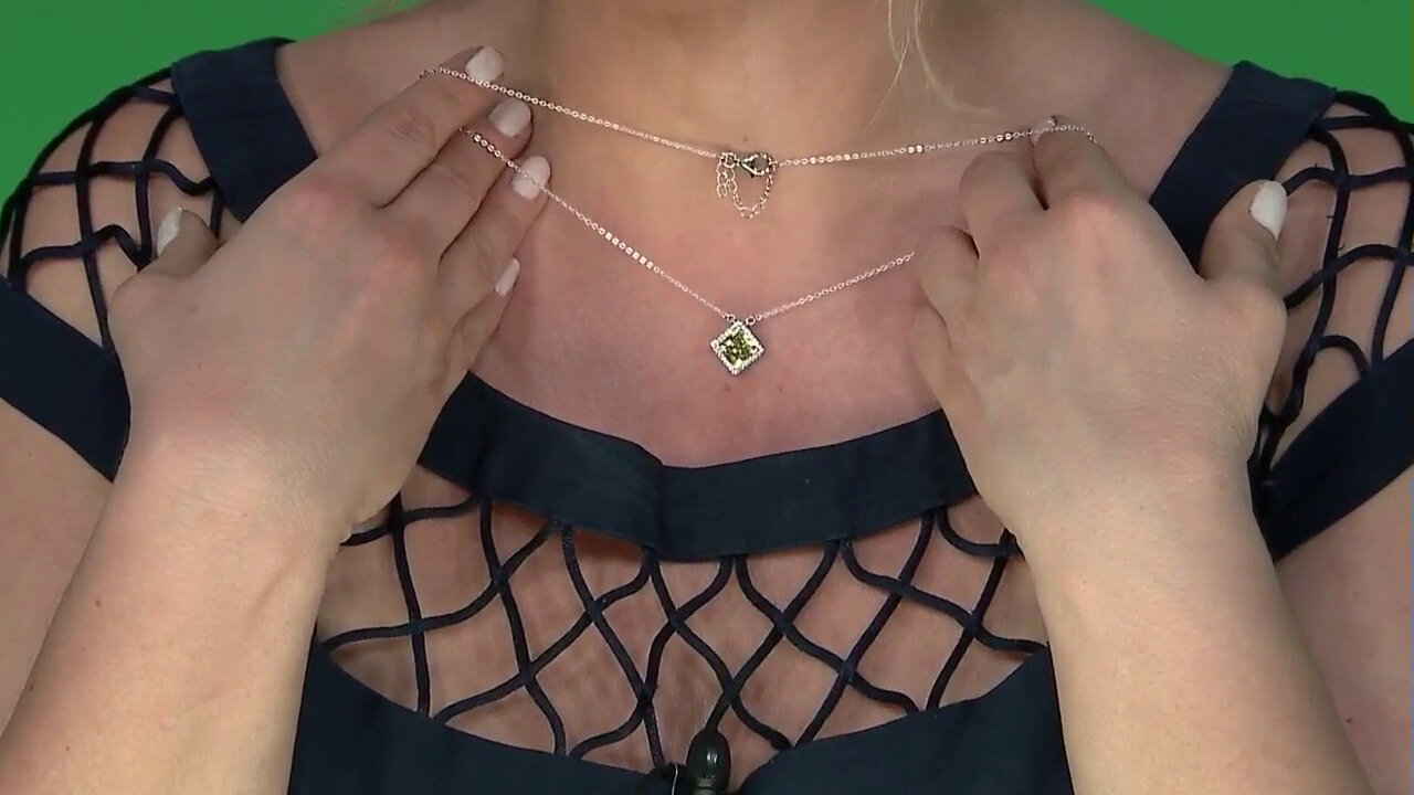Video Zilveren halsketting met een Limoen Kwarts