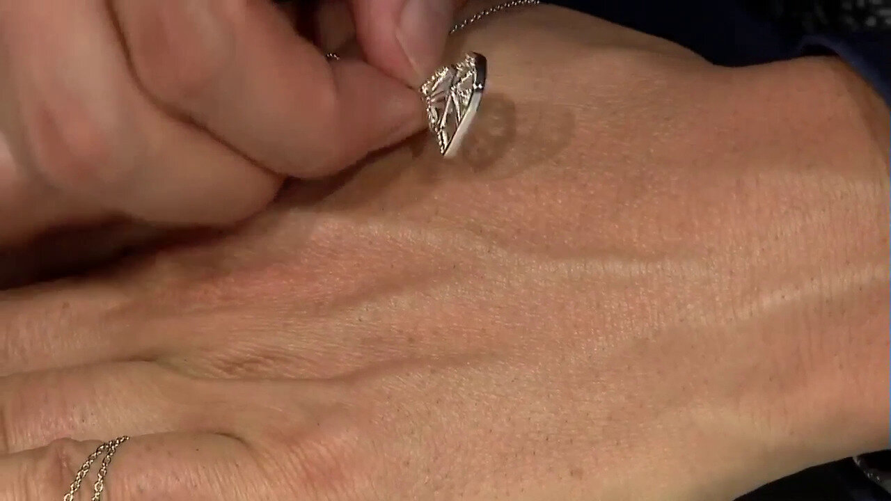 Video Zilveren halsketting met een I2 (J) Diamant