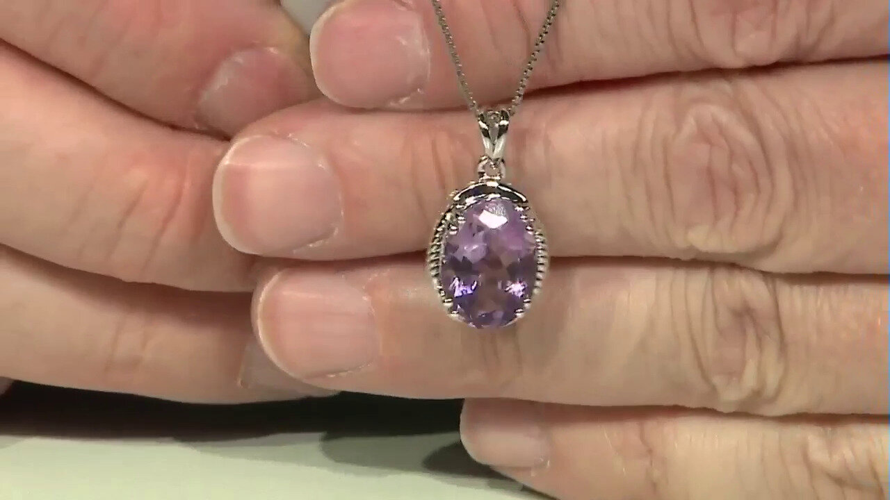 Video Rose de France Amethyst Silver Pendant