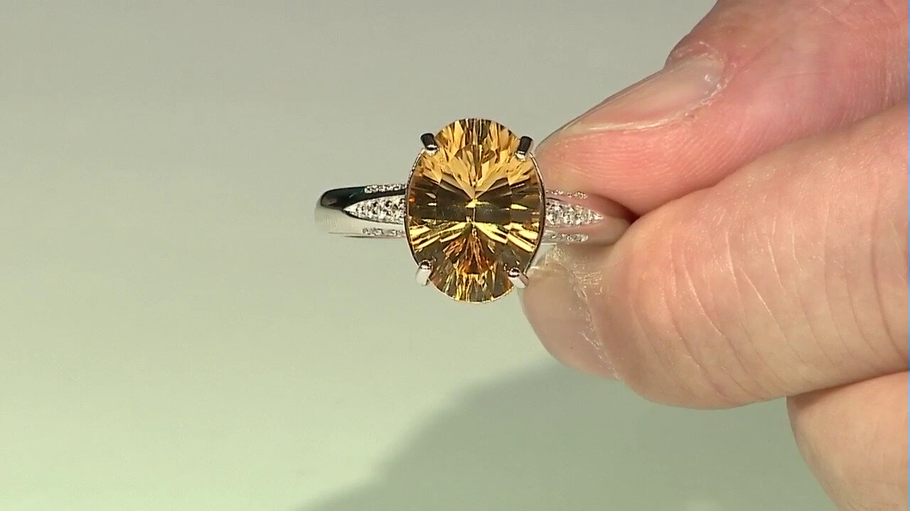 Video Zilveren ring met een citrien