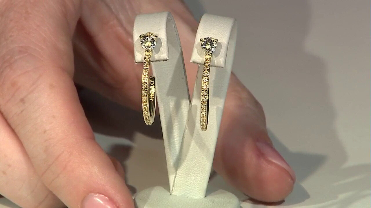 Video White Topaz Silver Earrings