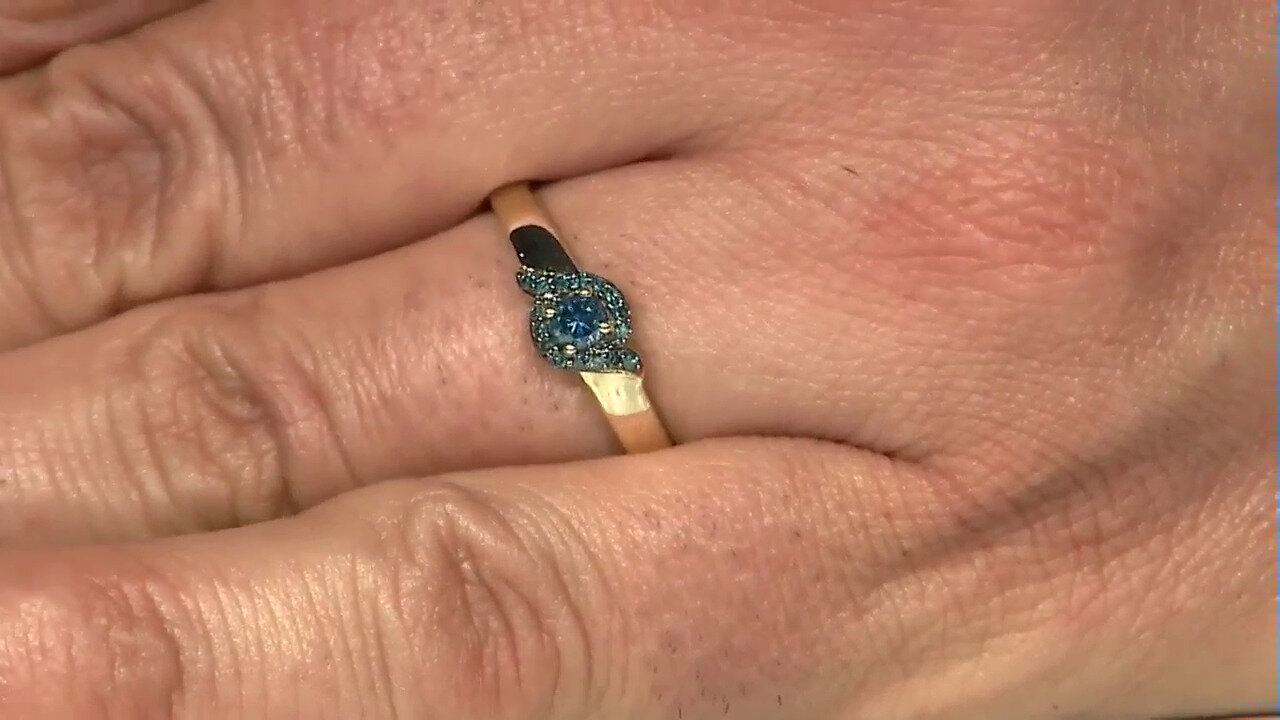 Video Gouden ring met een I2 Blauwe Diamant