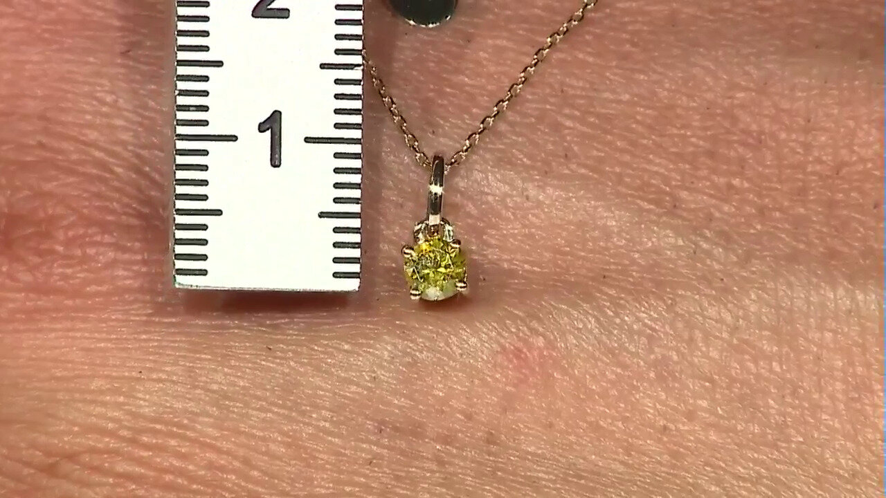 Video Gouden halsketting met een I2 Gele Diamant
