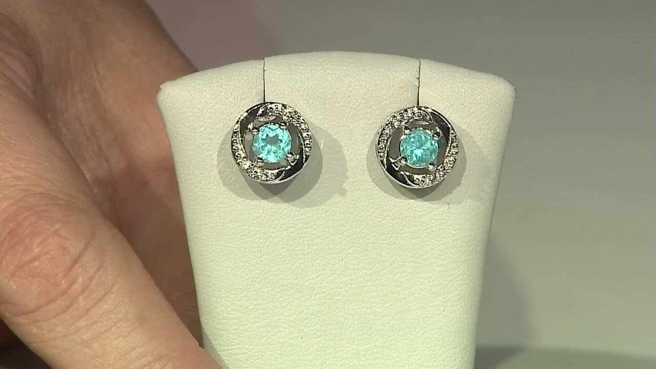 Video Blue Apatite Silver Earrings