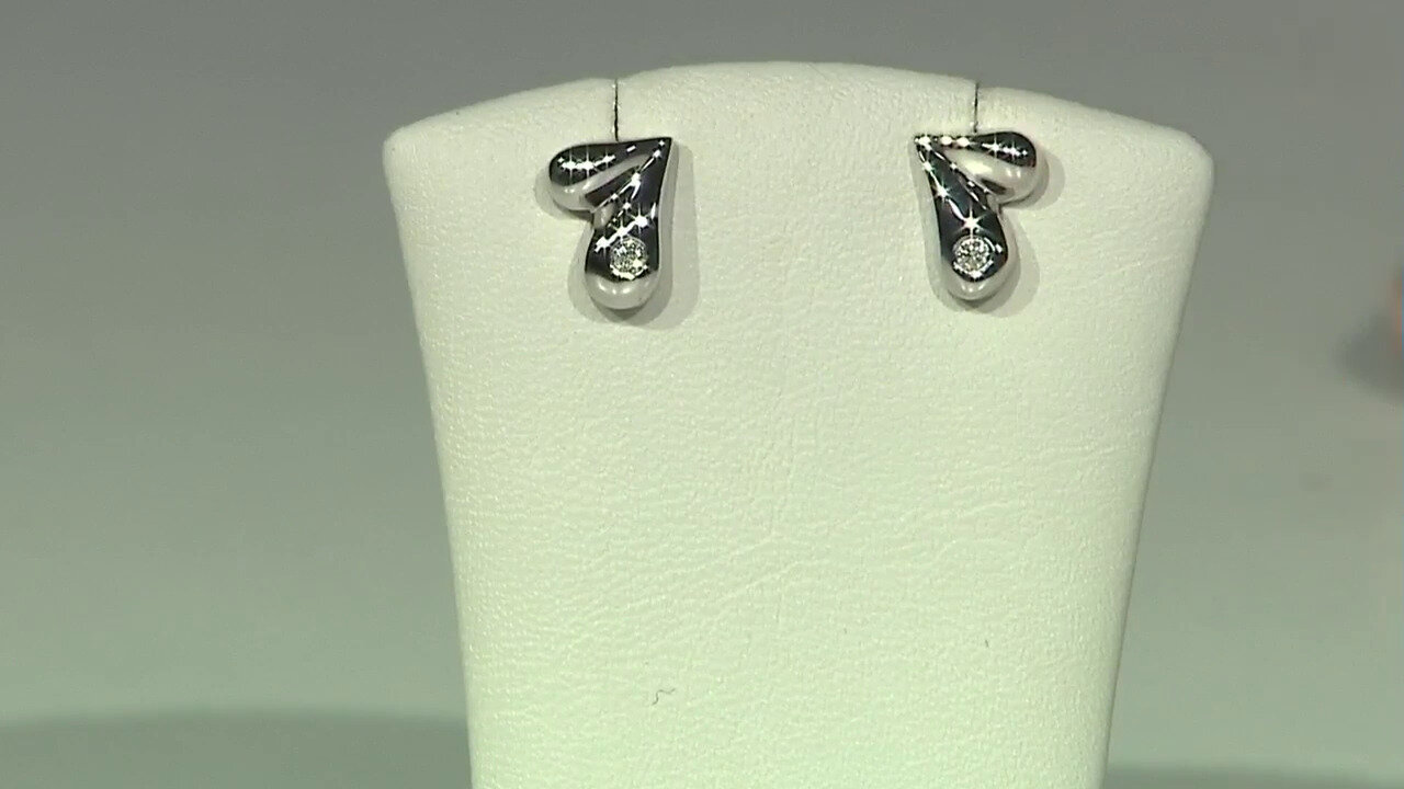 Video I2 (H) Diamond Silver Earrings