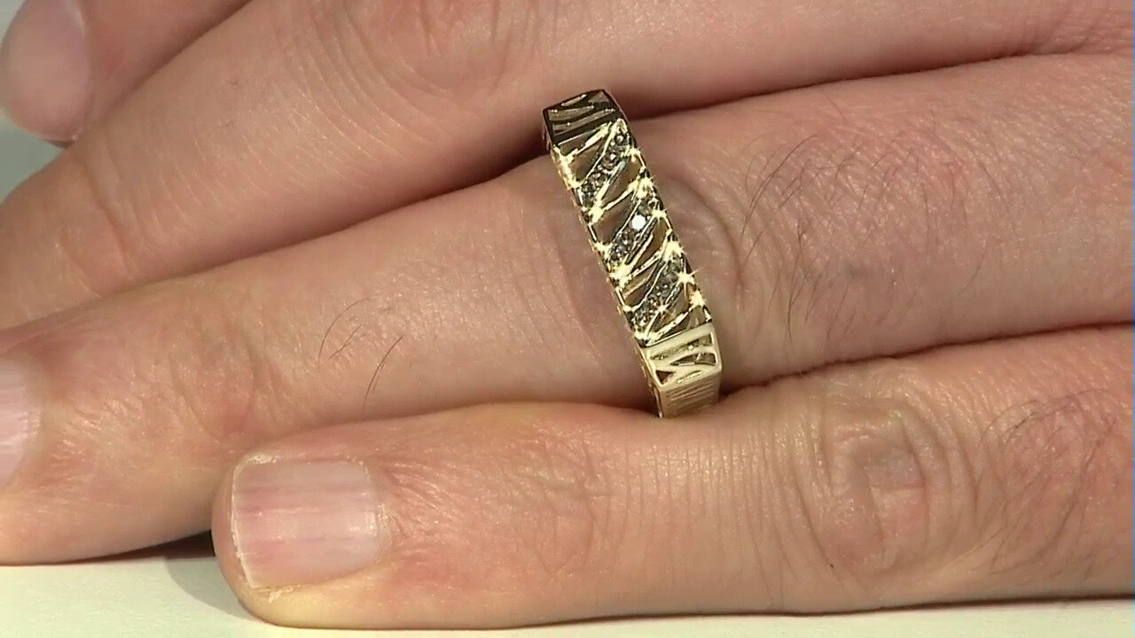 Video Bague en or et Diamant champagne I2 (Ornaments by de Melo)