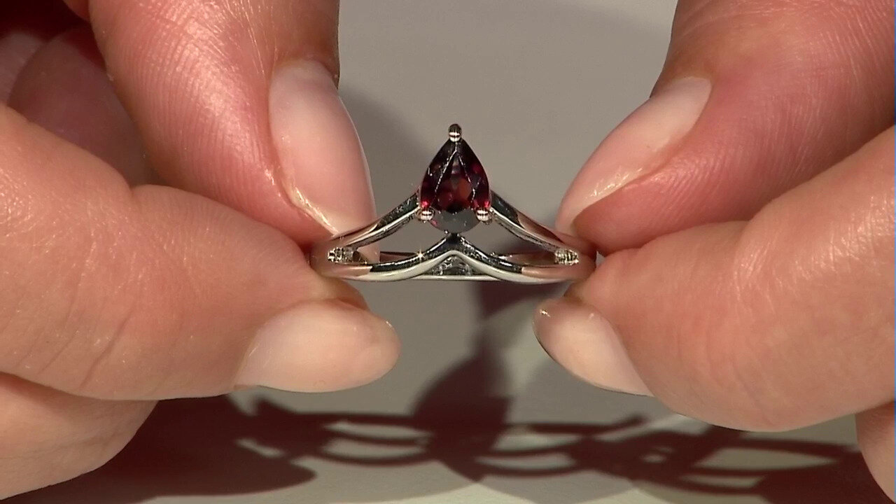 Video Zilveren ring met een roze zirkoon