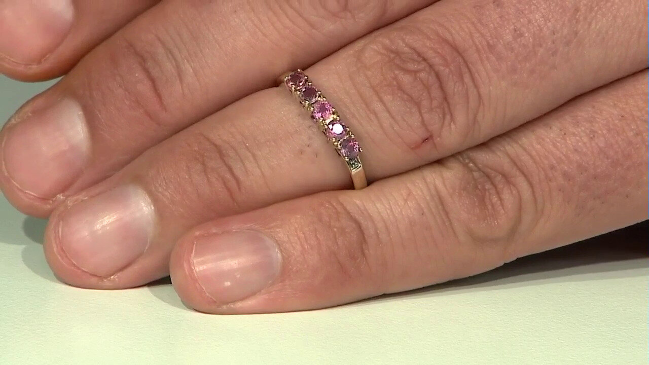 Video 10K Unheated Padparadscha Sapphire Gold Ring