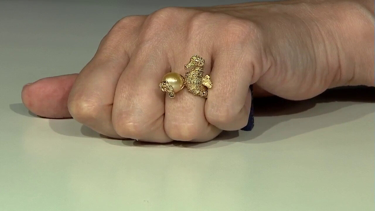 Video Gouden ring met een zuidzee parel (CIRARI)