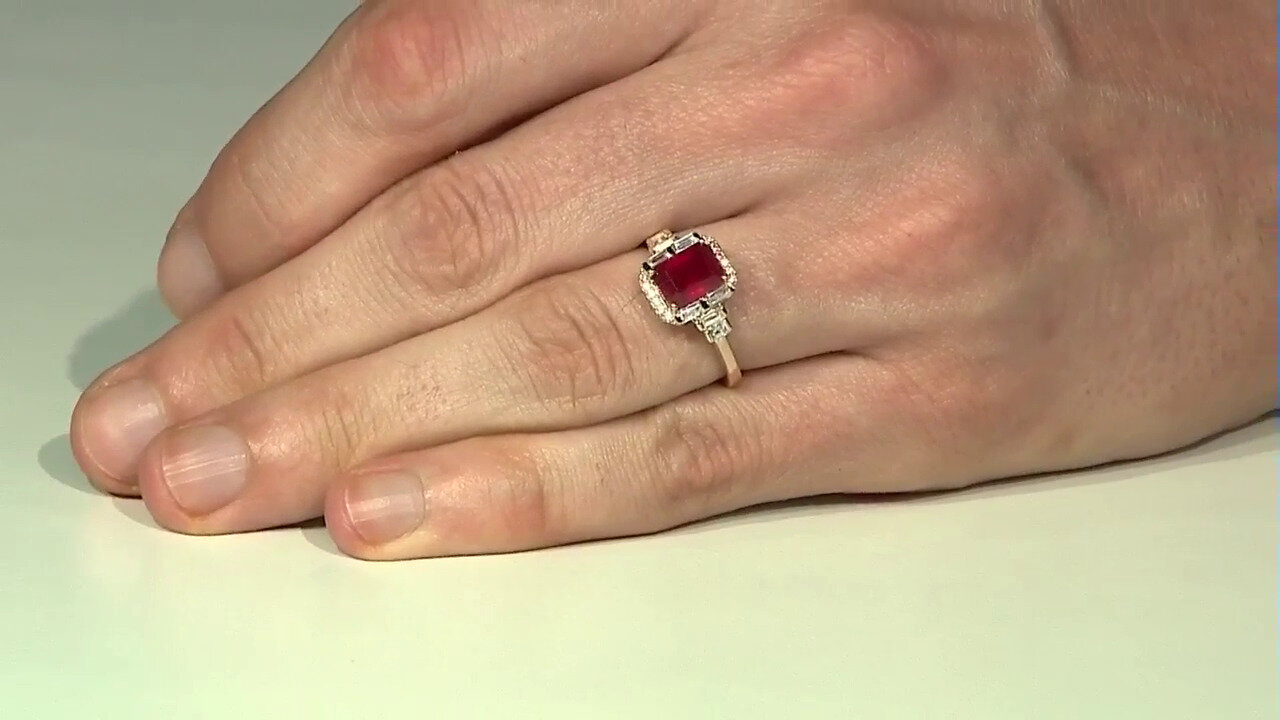 Video 9K Bemainty Ruby Gold Ring (Adela Gold)