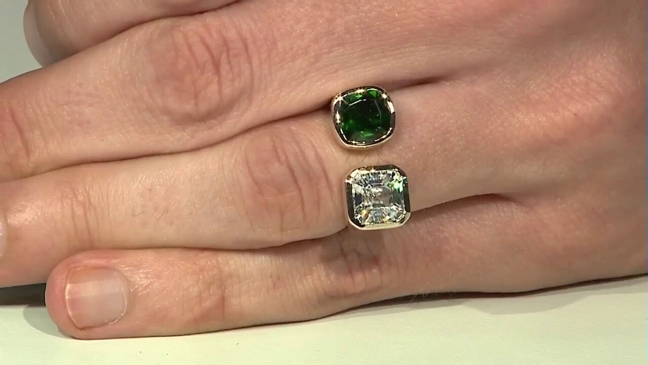 Video 9K Russian Diopside Gold Ring (Adela Gold)