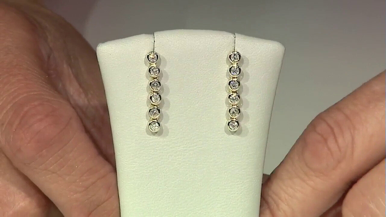 Video 9K SI1 (G) Diamond Gold Earrings (Annette)