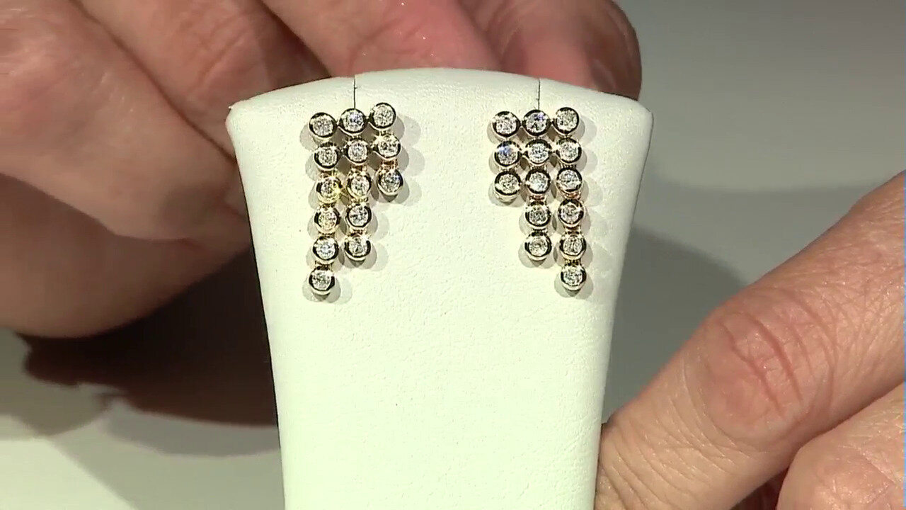 Video 14K SI1 (G) Diamond Gold Earrings (Annette)