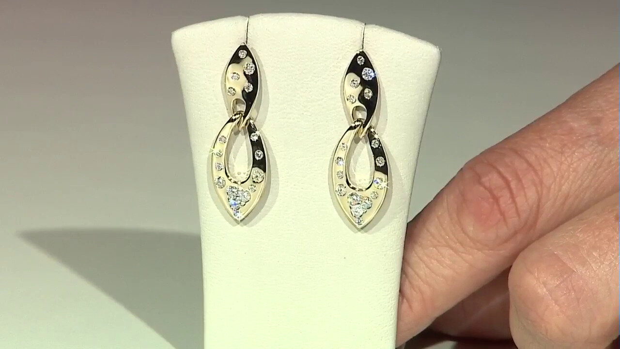 Video 9K SI1 (G) Diamond Gold Earrings (Annette)