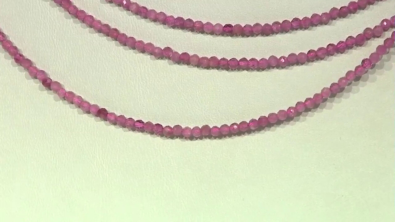 Video Nigerian Pink Tourmaline Silver Necklace