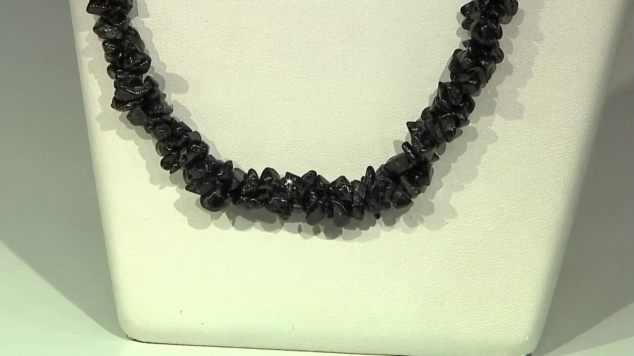 Video Collar en plata con Turmalina negra de Brasil