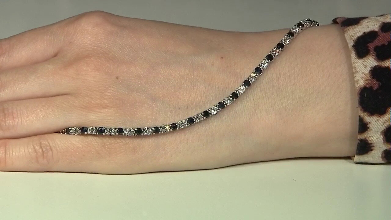 Video Black Sapphire Silver Bracelet