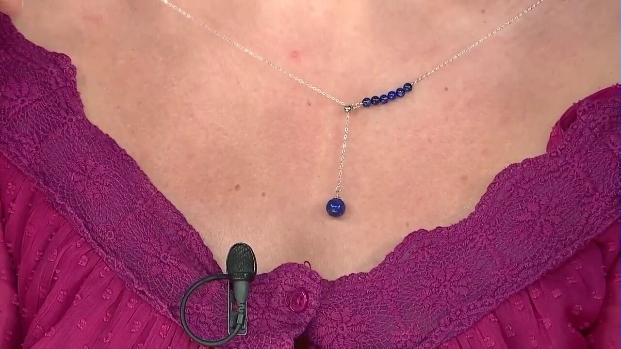 Video Zilveren halsketting met een lapis lazuli