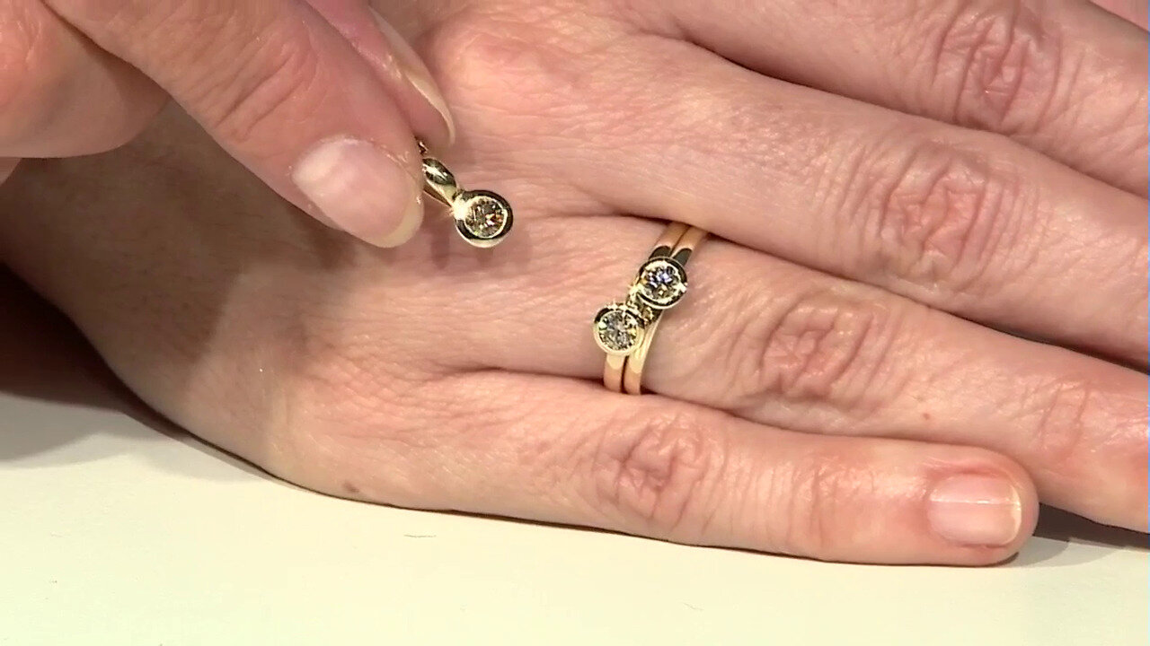 Video Gouden ring met een SI1 Argyle Champagne Diamant (CUSTODANA)