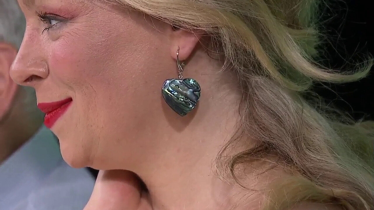 Video Abalone Shell Silver Earrings