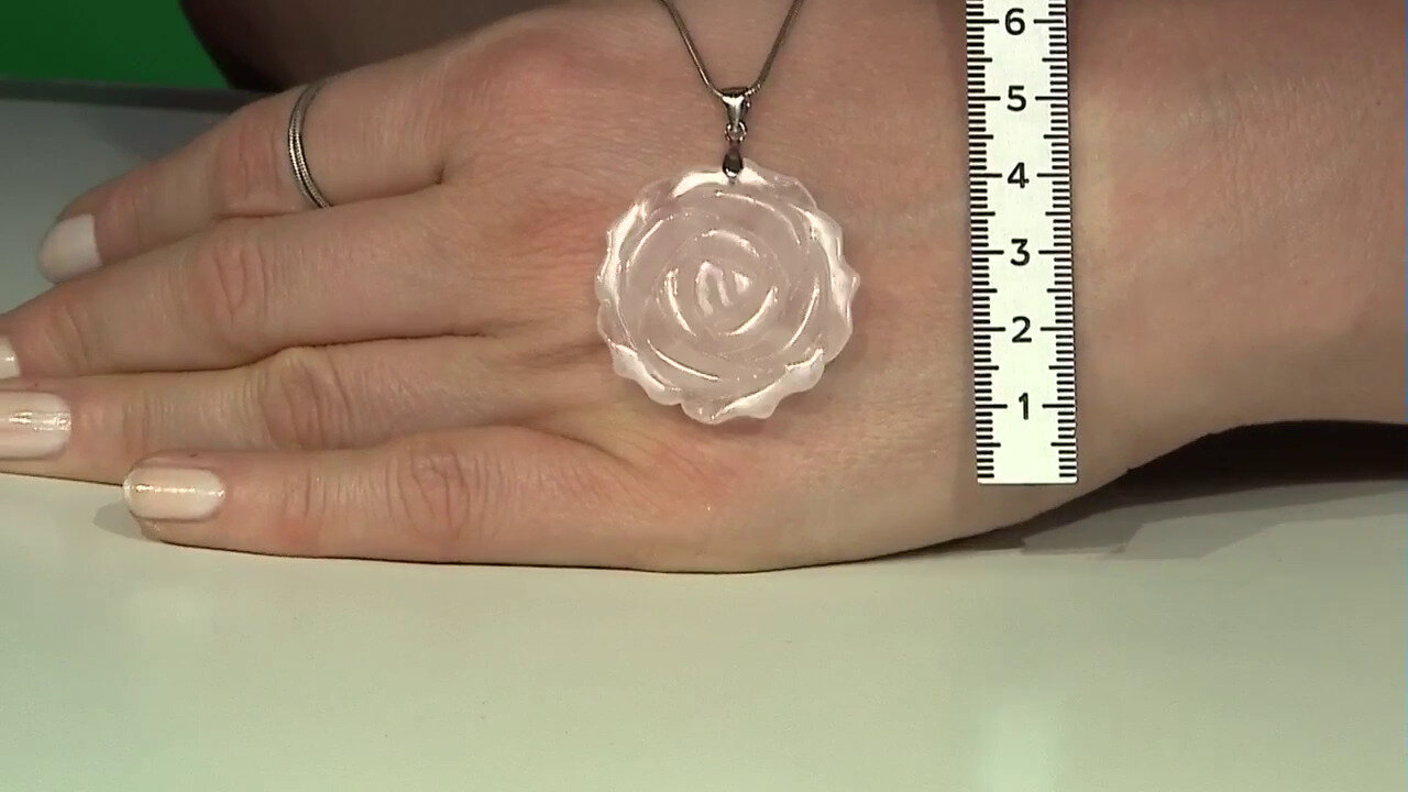 Video Rose Quartz Silver Pendant