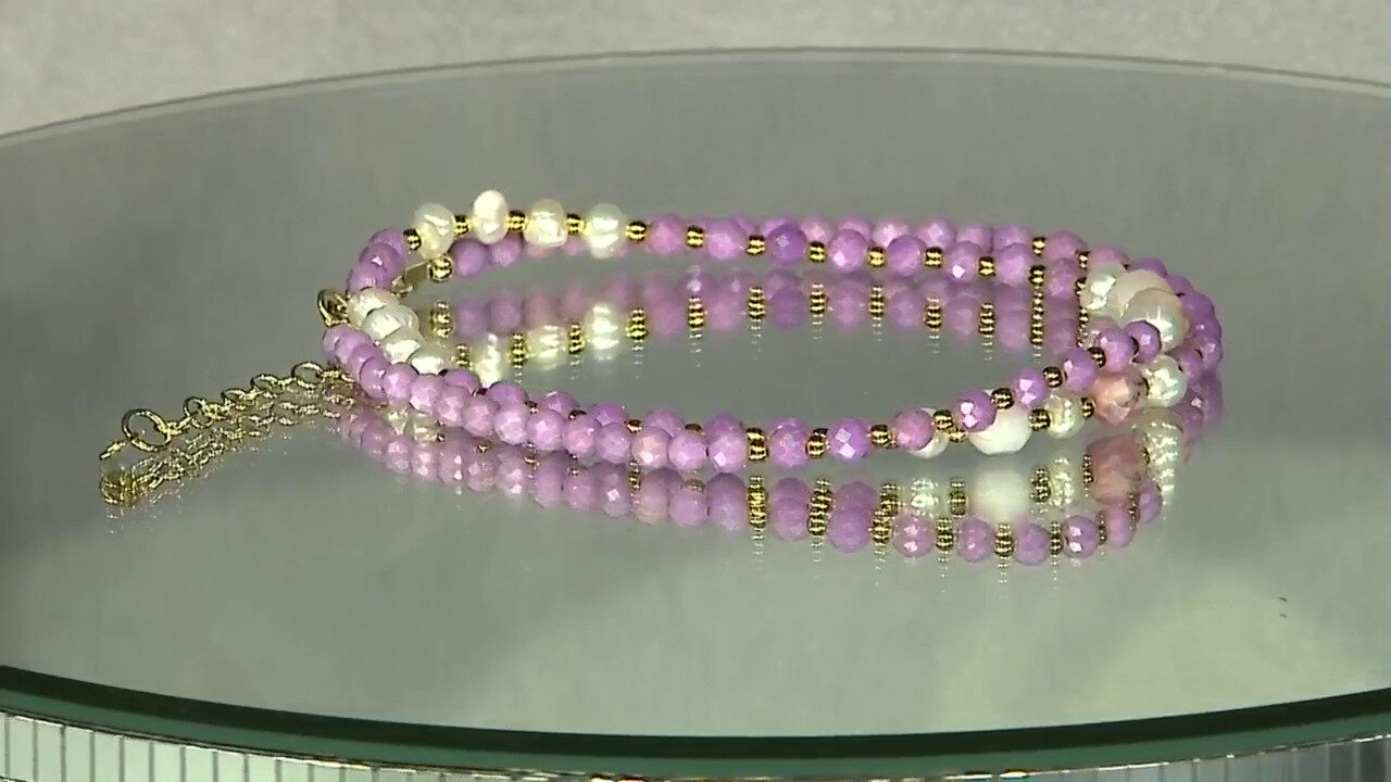 Video Zilveren halsketting met roze opalen (Riya)