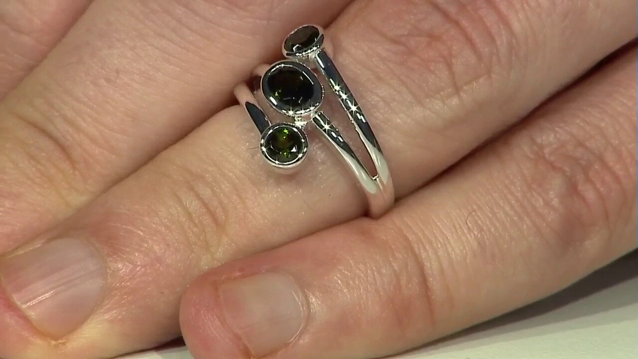 Video Zilveren ring met een groene toermalijn (Pallanova)